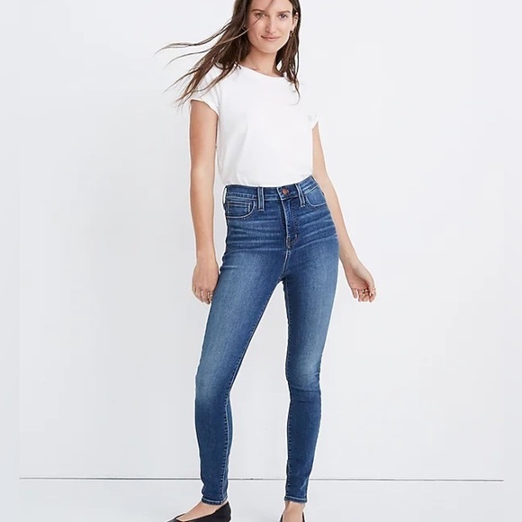 MADEWELL High-Rise Roadtripper Jeans in Bosner Wash Skinny Jeans - Picture 1 of 8